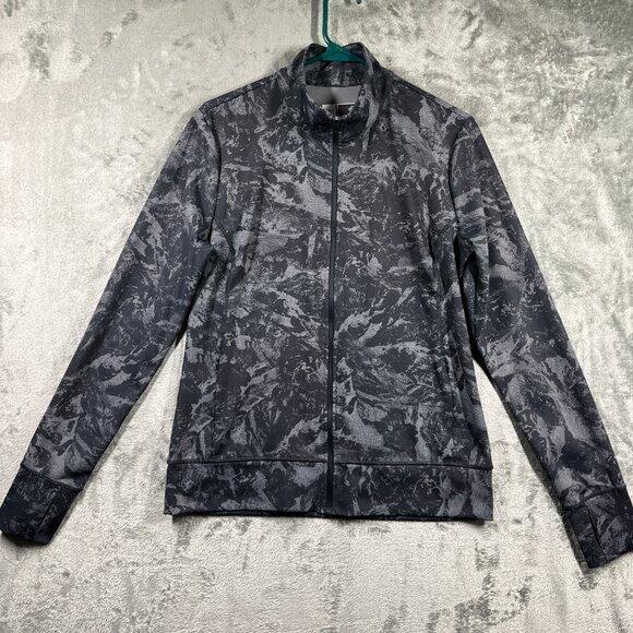 Lole Track Jacket Womens Medium Black Gray Performance Sportswear Active - Picture 1 of 12